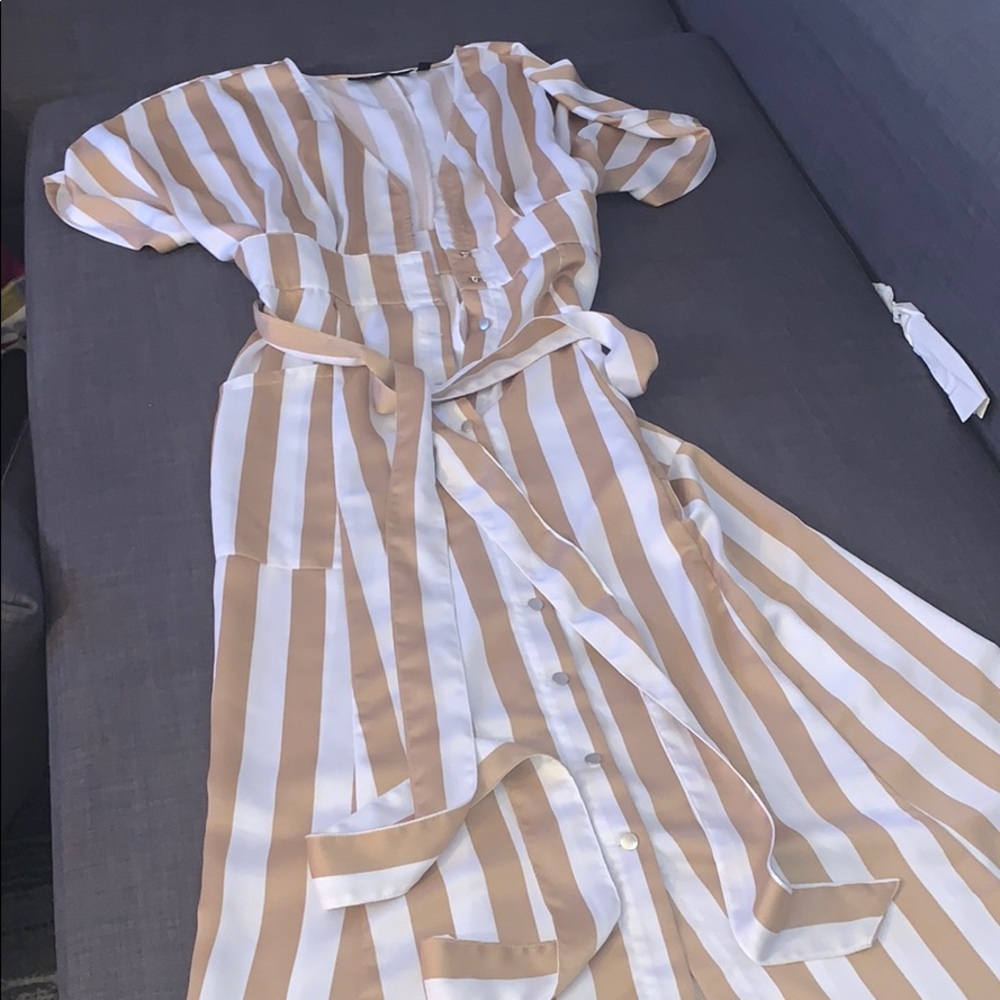 Striped Kimono Midi Dress